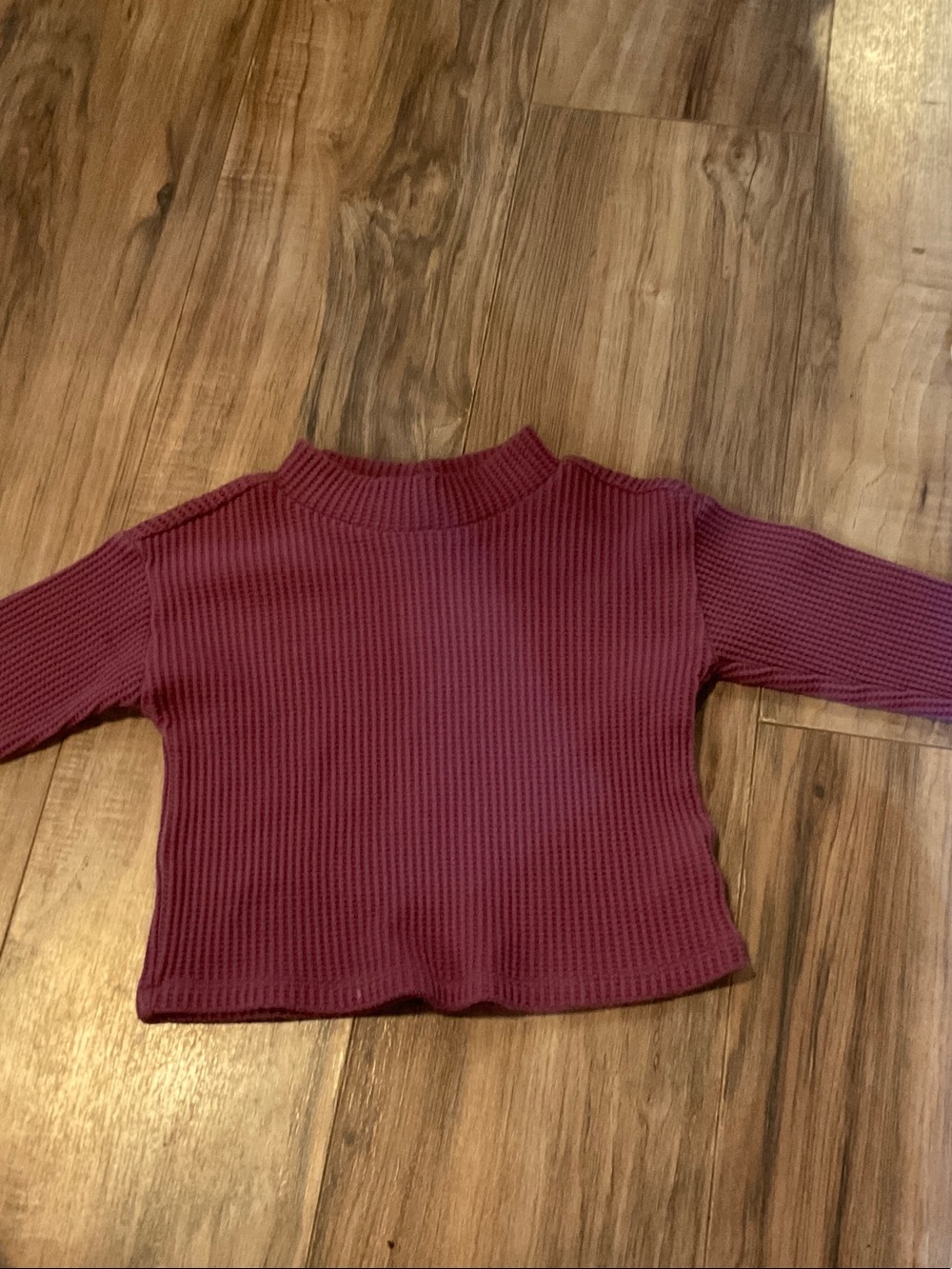 GAP Ribbed Crewneck Sweater Top in Wine